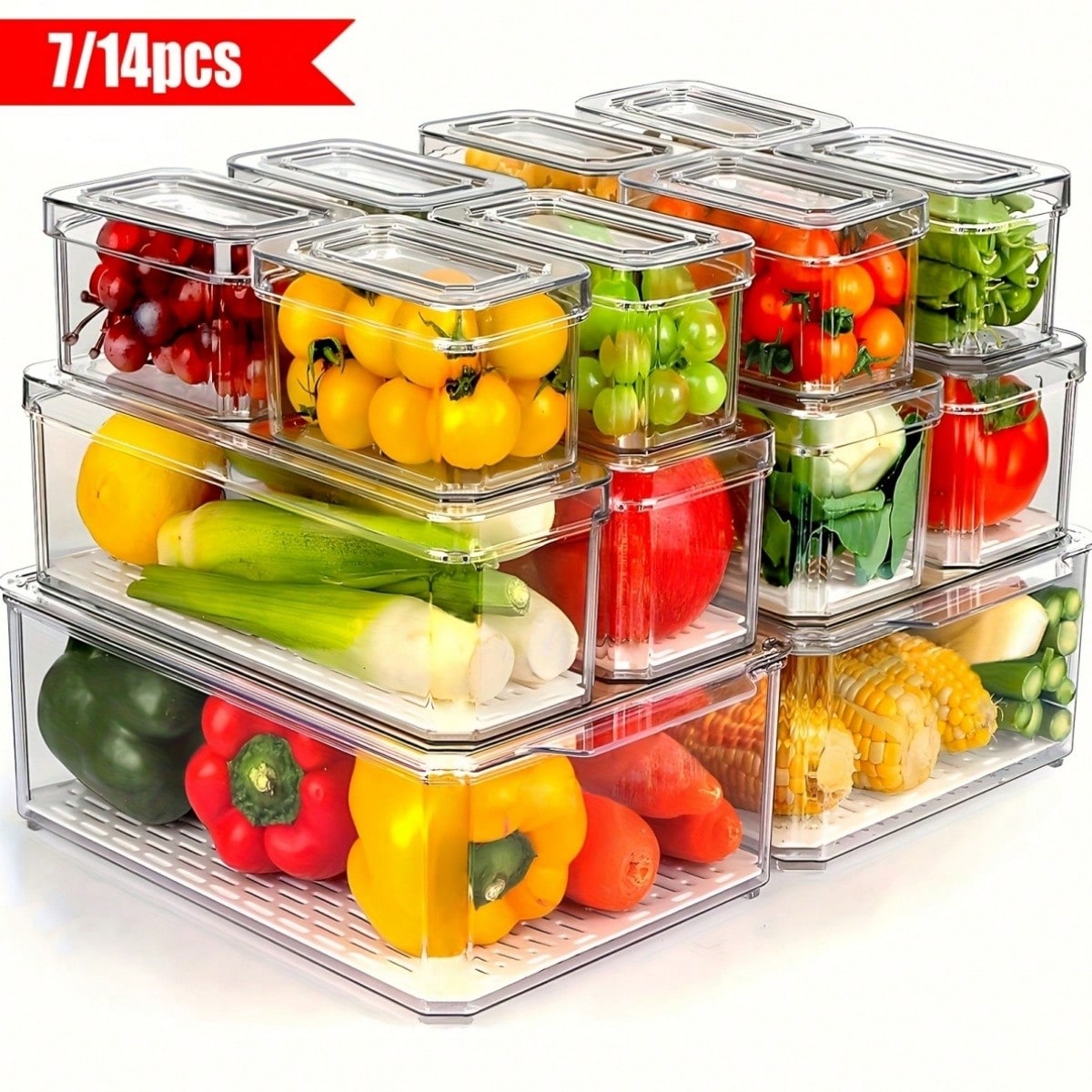Food Snacks Gifts - Set di 7/14 Contenitori Impilabili per