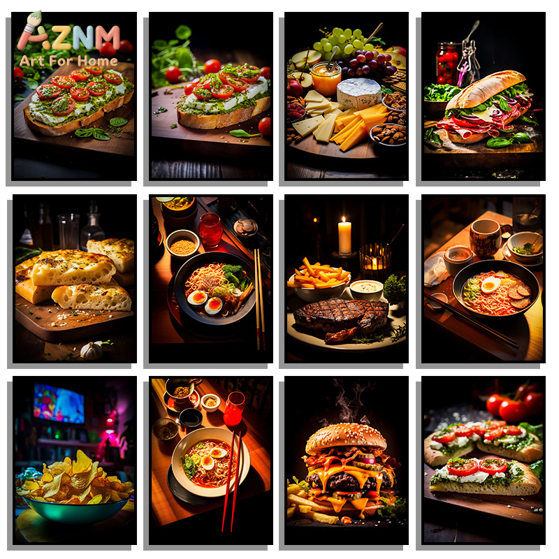 Food Snacks Restaurant - Poster su Tela AZNM con Cibo
